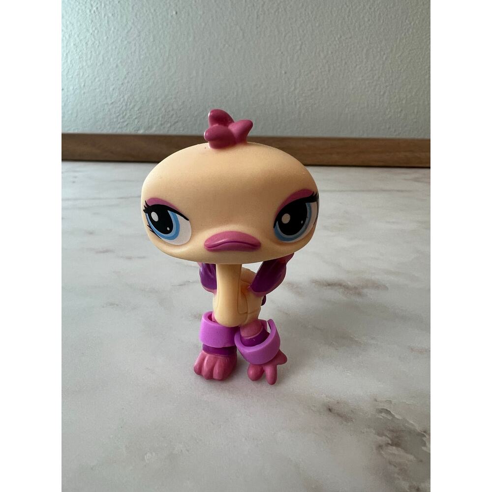Littlest Pet Shop Ostrich #1416 Yellow and Purple Bird 2007